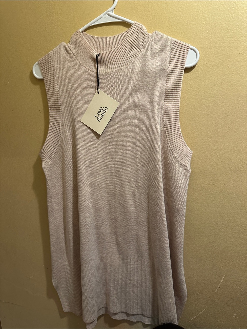 Love bonito Sleeveless Mock Neck Knit Top — Blush Pink